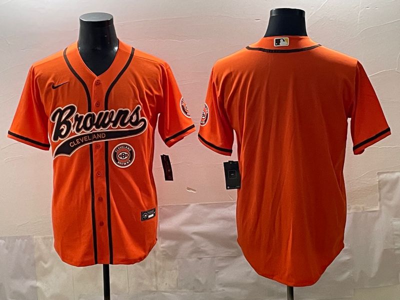 Men 2025 Cleveland Browns Blank Orange Joint Name Nike Limited NFL Jersey style 3->cleveland browns->NFL Jersey